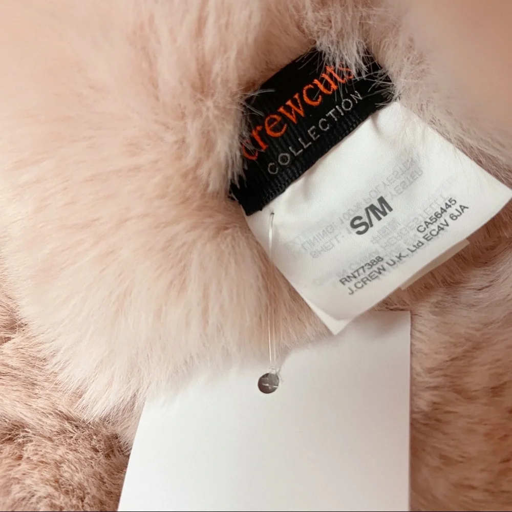 Crewcuts faux fur suede winter hat bear‎ ear pink hat